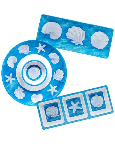 Ocean Beach 3pc Hostess Set Home 1 Ocean Beach 3pc Hostess Set Home