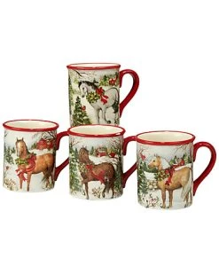 Hristmas On The Farm Set Of 4 Mugs Home