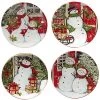 Snowman's Farmhouse Set Of 4 Canape Plates Home