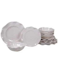 Melamine Perlette Cream 12pc Dinnerware Set Home