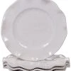Melamine Perlette Cream Set Of 4 Dinner Plates Home