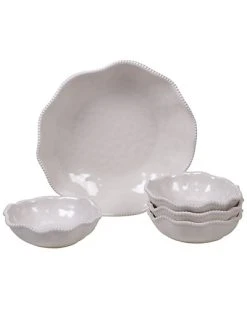 Melamine Perlette Cream 5pc Serving Set Home