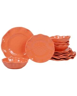 Melamine Perlette Coral 12pc Dinnerware Set Home