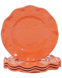 Melanine Perlette Coral Set Of 4 Dinner Plates Home