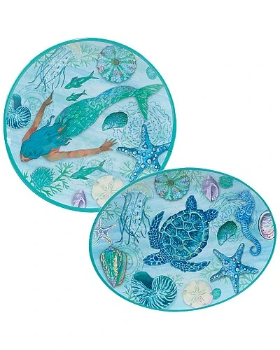 Serene Seas 2pc Platter Set Home 1 Serene Seas 2pc Platter Set Home