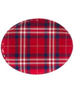 Patriotic Plaid 2pc Platter Set Home -Certified shop 3050310884 RLLD 3