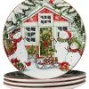 Snowman's Farmhouse Set Of 4 Dinner Plates Home