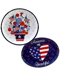 Stars And Stripes 2pc Platter Set Home