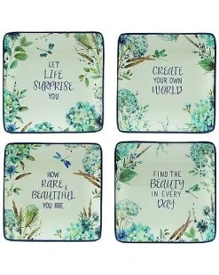 Bohemian Blue Set Of 4 Canape Plates Home