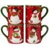 Holiday Magic Snowman Set Of 4 Mugs Home