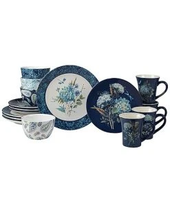 Bohemian Blue 16pc Dinnerware Set Home