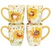 Set Of 4 Sunflowers Forever Mugs Home