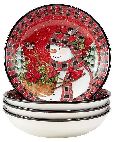 Hristmas Lodge Snowman Set Of 4 Soup Bowls Home 1 Hristmas Lodge Snowman Set Of 4 Soup Bowls Home