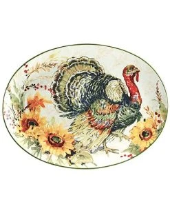 Harvest Morning Oval Turkey Platter Home