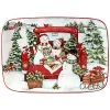 Red Truck Snowman Rectangular Platter Home
