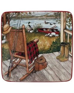 Lake Retreat Set Of 4 Canape Plate Square Home -Certified shop 3050444009 RLLD 5