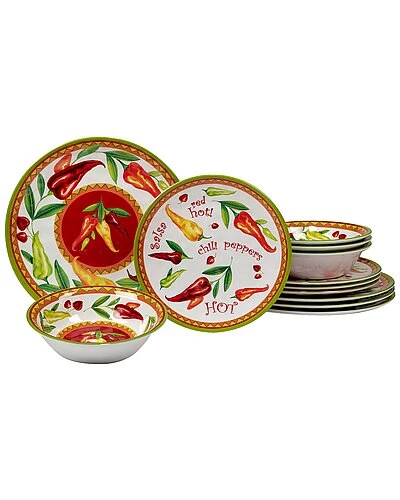 Melamine 12pc Red Hot Dinnerware Set Home 1 Melamine 12pc Red Hot Dinnerware Set Home
