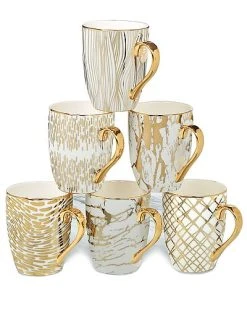 Gold Plated Tapered Matrix Mugs Set Of 6 Home