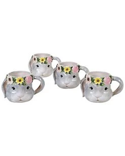 Sweet Bunny Set Of 4 3-D Bunny Mug Home