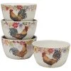 Floral Rooster Ice Cream Bowls (Set Of 4) Home