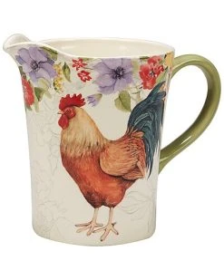Floral Rooster Pitcher Home
