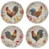 Floral Rooster Salad Plates (Set Of 4) Home