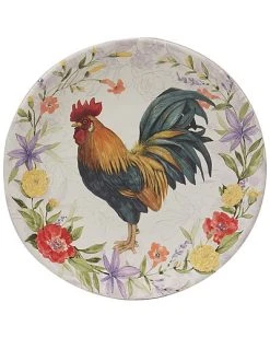 Floral Rooster Salad Plates (Set Of 4) Home 7 Floral Rooster Salad Plates (Set Of 4) Home -Certified shop 3050557272 RLLD 3