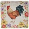 Floral Rooster Square Platter Home
