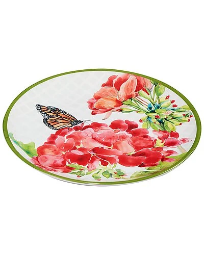 Geraniums 2pc Platter Set Home 2 Geraniums 2pc Platter Set Home - Image 2