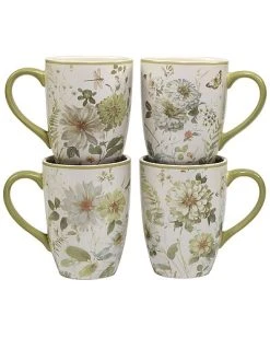Green Fields Mugs (Set Of 4) Home
