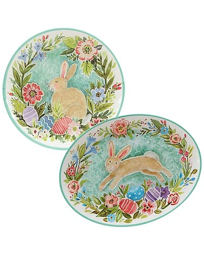 Joy Of Easter 2pc Platter Set Home 1 Joy Of Easter 2pc Platter Set Home