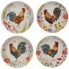 Floral Rooster Dinner Plates (Set Of 4) Home