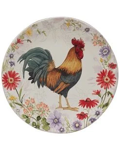 Floral Rooster Dinner Plates (Set Of 4) Home -Certified shop 3050557702 RLLD 3