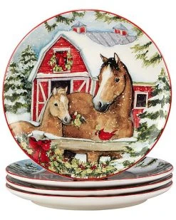 Homestead Christmas Set Of 4 Dinner Plates