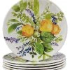 Melamine Set Of 6 Lemon Zest Salad Plates Home