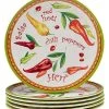 Melamine Set Of 6 Red Hot Salad Plates Home