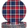 Patriotic Plaid Salad Plates (Set Of 6) Home