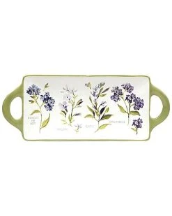 Fresh Herbs Angular Platter With Handles Home