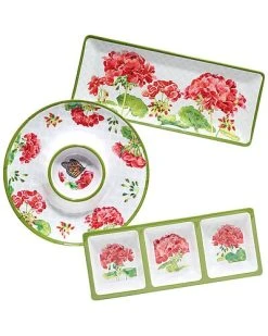 Geraniums 3pc Hostess Set Home