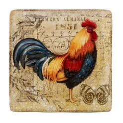 Certified International Gilded Rooster Square Platter