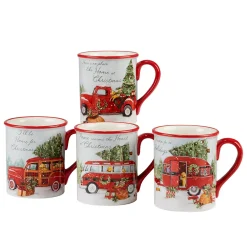 Certified International Home For Christmas 4-piece Mug Set