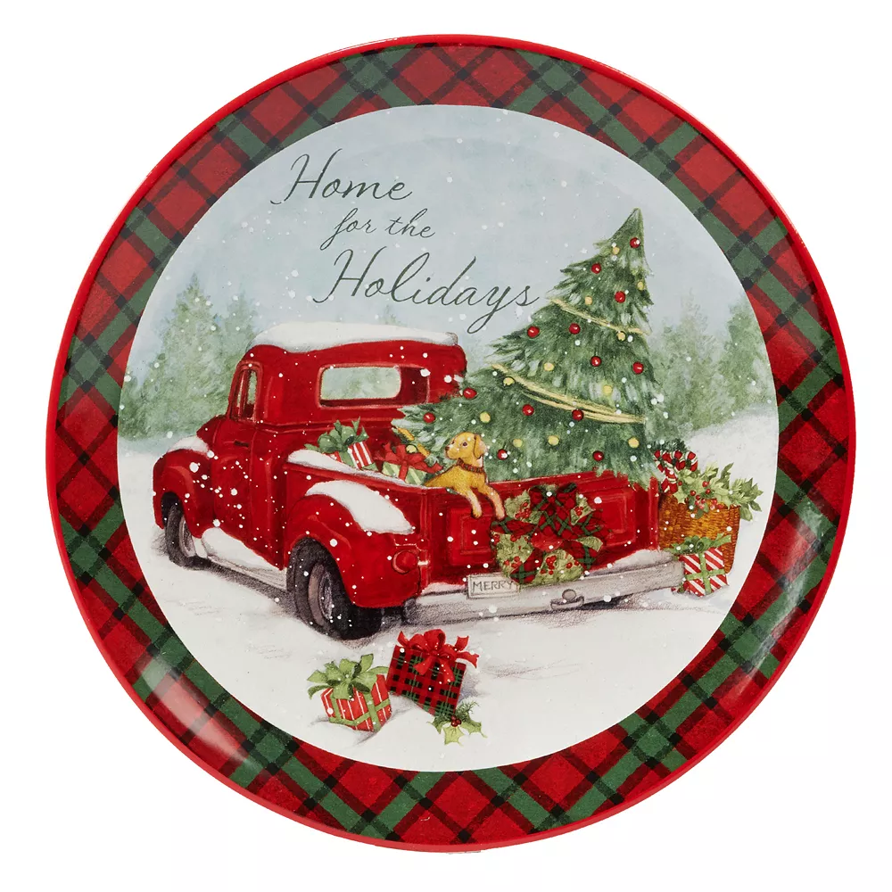 Certified International Home For Christmas Round Serving Platter 1 Certified International Home For Christmas Round Serving Platter