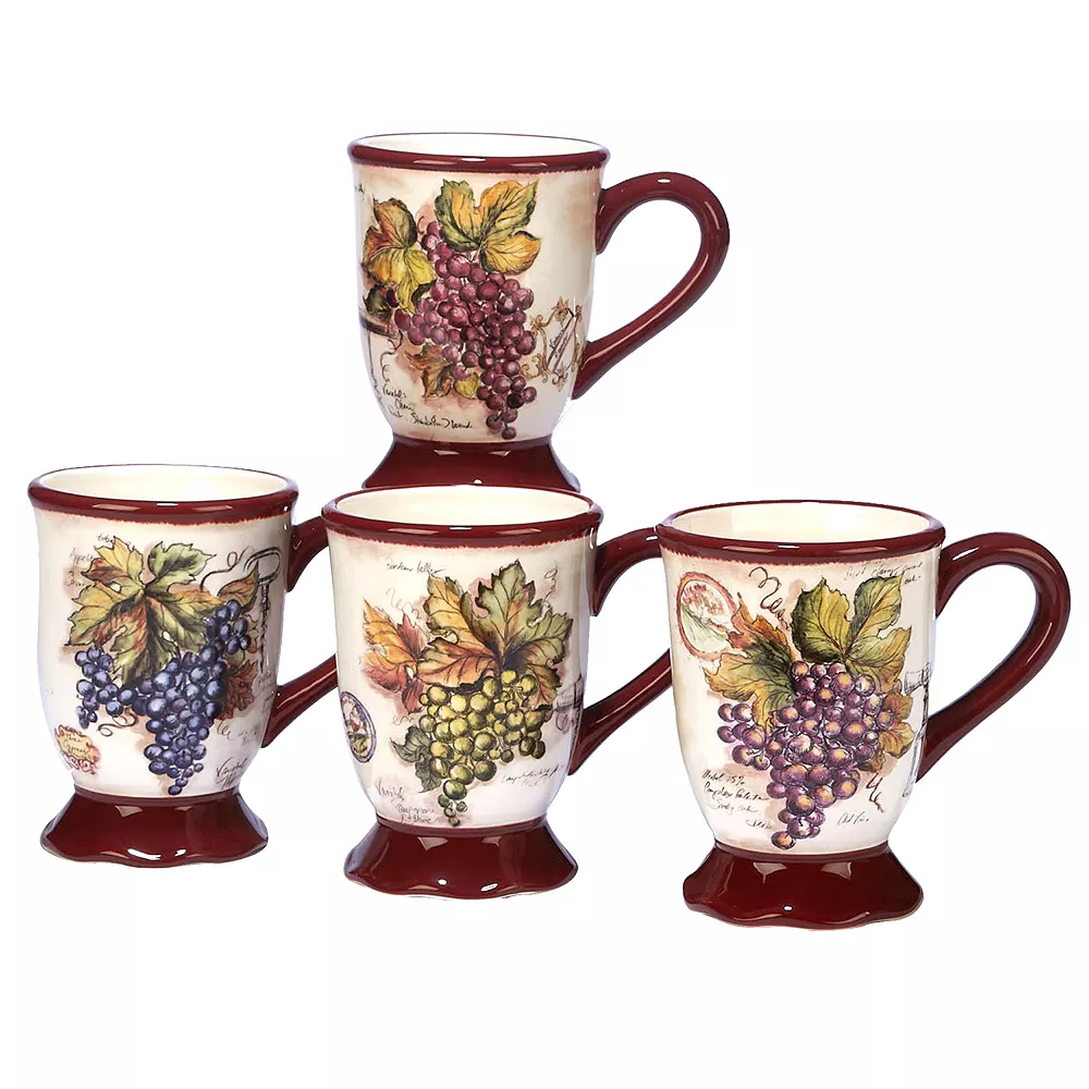 Certified International Vintners Journal 4-pc. Mug Set 1 Certified International Vintners Journal 4-pc. Mug Set