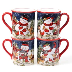 Certified International Magic Of Christmas Snowman 4-pc. Mug Set