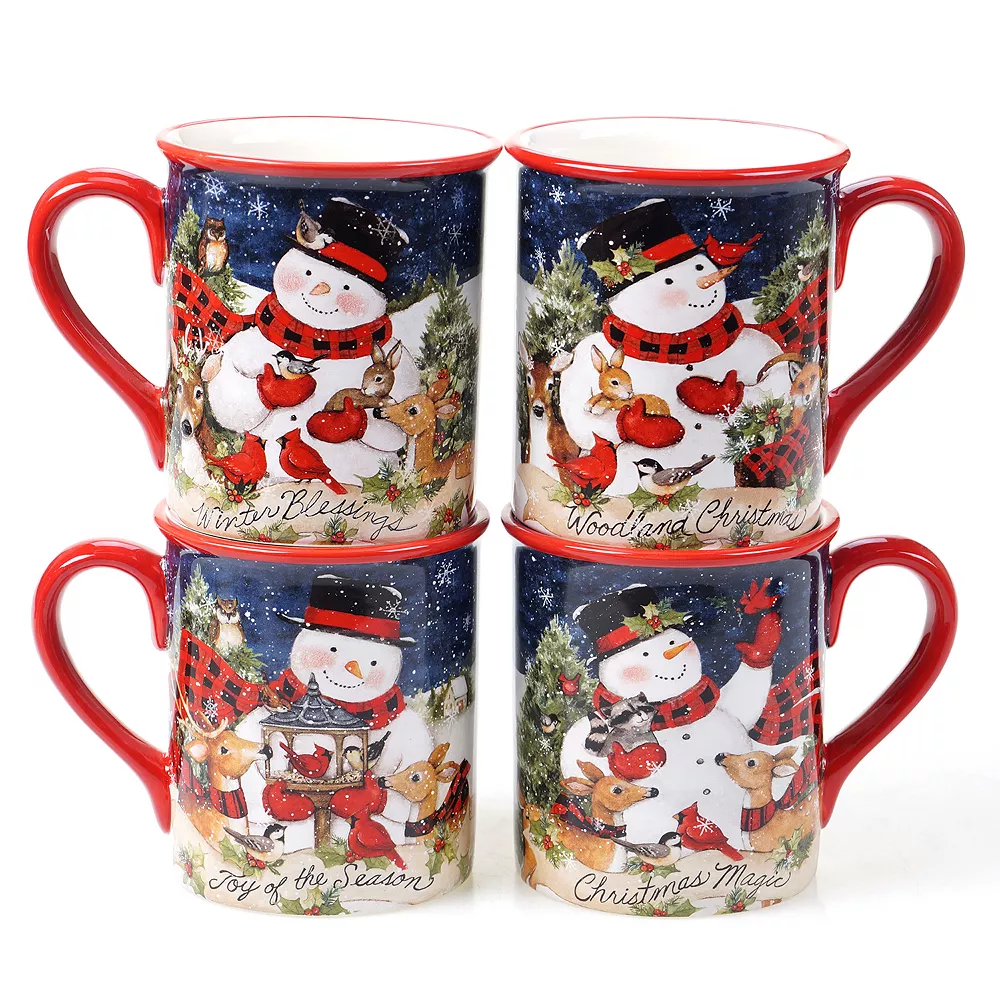 Certified International Magic Of Christmas Snowman 4-pc. Mug Set 1 Certified International Magic Of Christmas Snowman 4-pc. Mug Set
