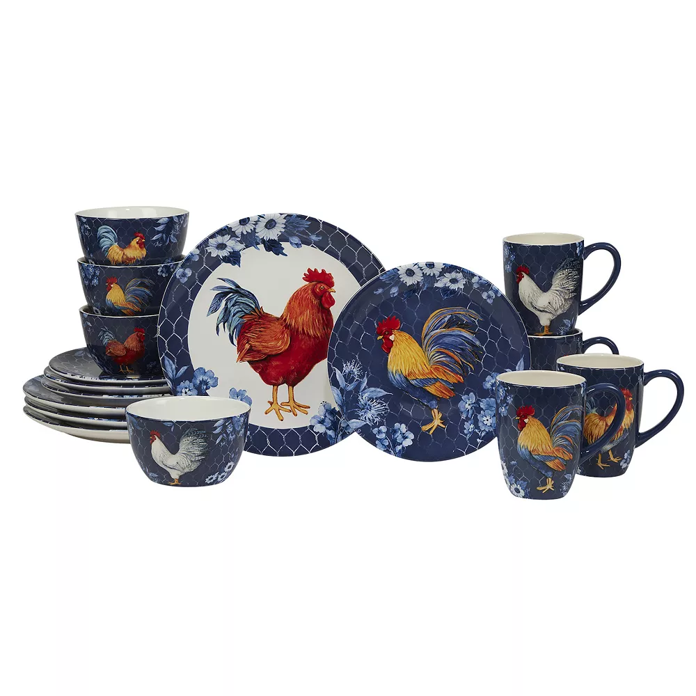 Certified International Indigo Rooster 16-pc. Dinnerware Set 1 Certified International Indigo Rooster 16-pc. Dinnerware Set
