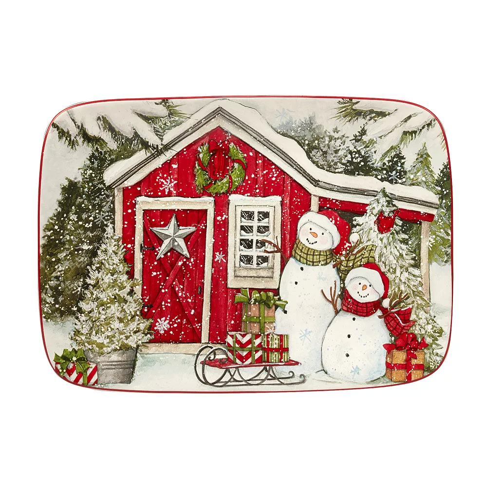 Certified International Snowman's Farmhouse Serving Platter 1 Certified International Snowman's Farmhouse Serving Platter