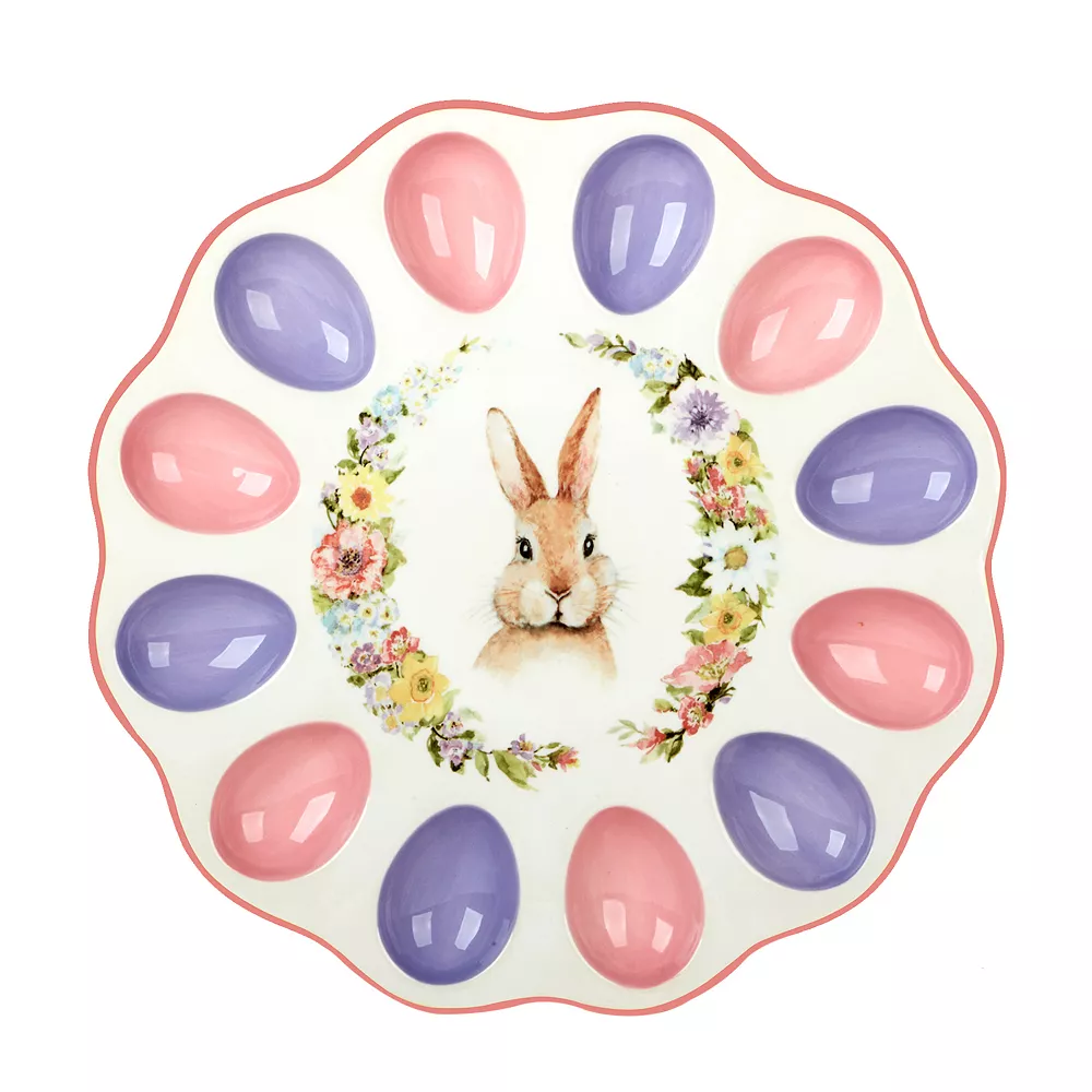 Certified International Easter Garden 3D Deviled Egg Plate 1 Certified International Easter Garden 3D Deviled Egg Plate