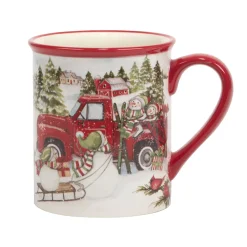 Certified International Red Truck Snowman 4-pc. Mug Set -Certified shop 5829252 ALT