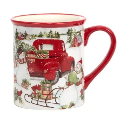 Certified International Red Truck Snowman 4-pc. Mug Set -Certified shop 5829252 ALT2